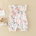thumbnail image 2 of KVPLBQFD Boys Sweatsuits Size 6 Baby 0-3 Months Baby Girl Onesies Girl Romper Pink Crushed Floral Fly Sleeve Outside Bodysuit Romper Jumpsuit Clothes Graceful Clothes for 2 Year Old Boy, 2 of 5