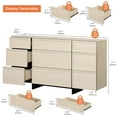 thumbnail image 2 of WAMPAT Modern 9-Drawers Dresser for Bedroom, Wooden Chest of Drawers with T-Shaped Wood Legs, Storage Cabinet and Closet Organizer for Bedroom, Hallway, Living Room, Light Oak, 2 of 9