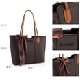 thumbnail image 5 of Montana West Tote Bags for Women Medium Top Handle Handbags with Scarf, Coffee, 5 of 7