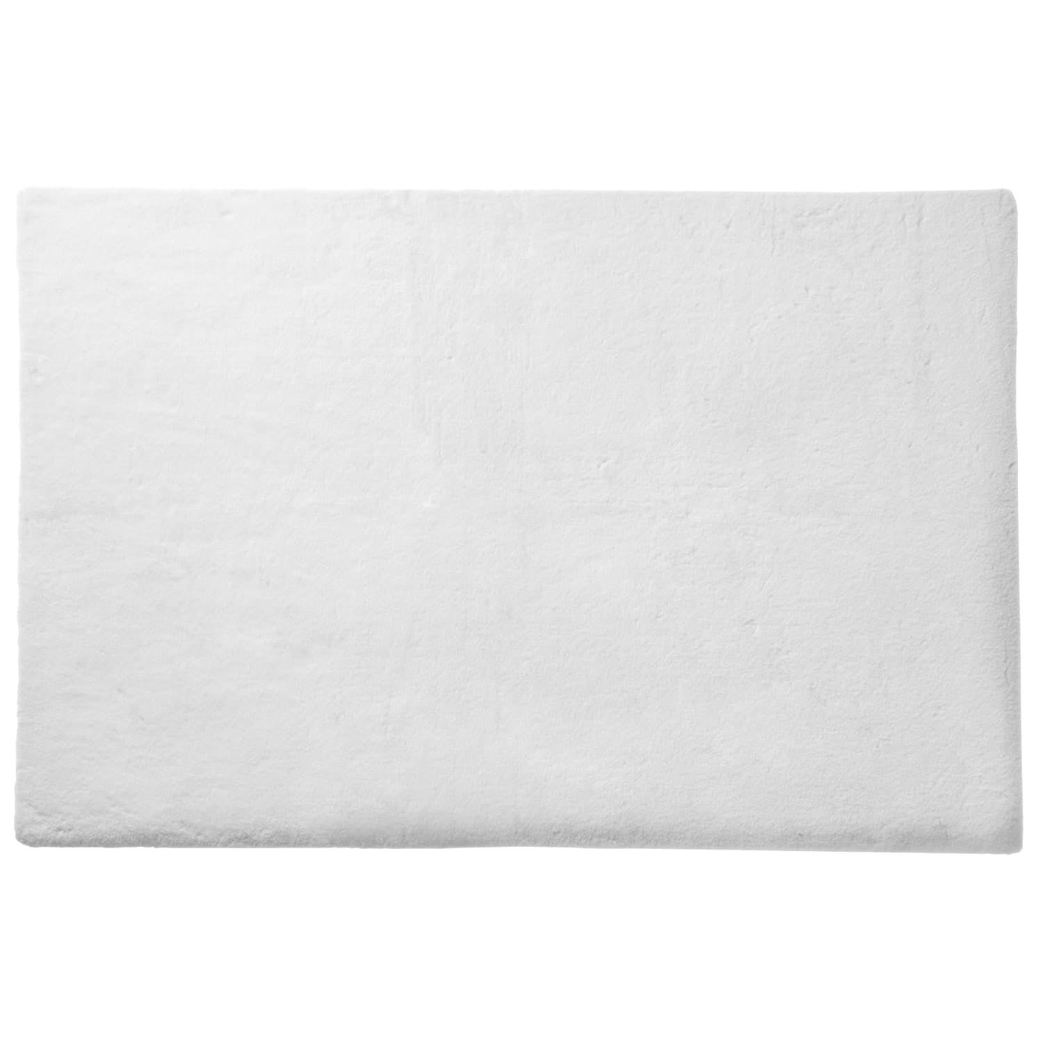 Phantoscope Deluxe Soft Faux Rabbit Fur Collection Decorative Home Decor Modern Area Rug, White