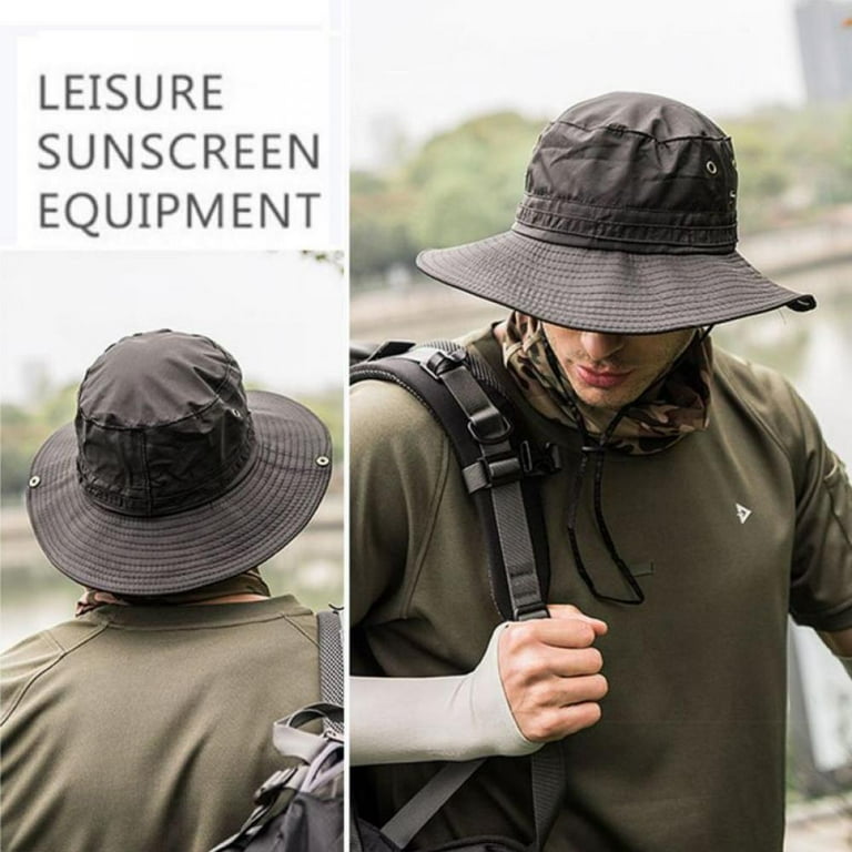 Fishing Hat Boonie Hat Summer Wide Brim Bucket Hat UV Protection Safari Cap  Outdoor Waterproof Hunting Hat