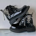 thumbnail image 4 of CAICJ98 Toddler Ankle Boots Side Zipper Combat Shoes with Lace Up Boots Boys Black (Little Kid/Big Kid),10.5, 4 of 4
