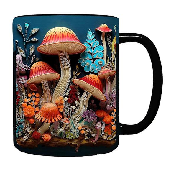 2024 NEW Magic Mushrooms Mug Ceramic Coffee Cup Tea Cup with 3D Magic Mushrooms Mugs
