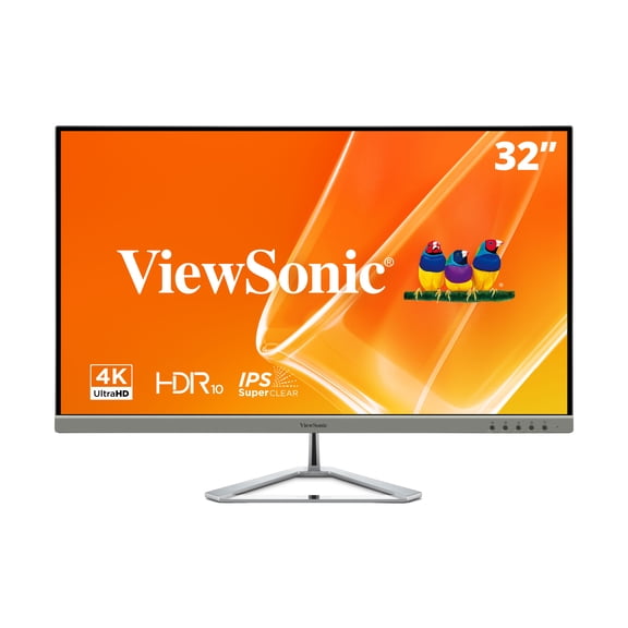 ViewSonic 4K UHD MonitorVX3276-4K-mhd 32" Thin-Bezel with HDMI and DisplayPort