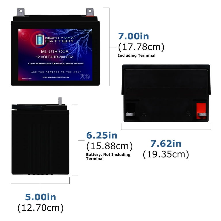 ML-U1R-CCA 12V 200CCA Replacement Battery Compatible with - Main Image