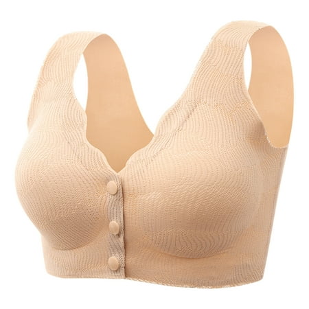 

Hfyihgf On Clearance Women s Front Closure Posture Bra Full Coverage Back Support Wireless Comfy Unpadded Lace Push Up Shaping Everyday Bras(Beige XL)