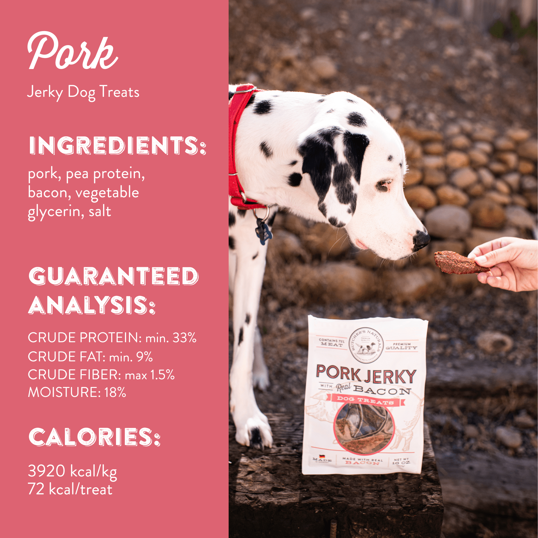 (5 pack) Butcher’s Naturals Pork Flavored Jerky Treats for Dogs, 16 oz