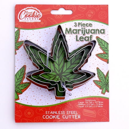 Marijuana Leaf Cookie Cutter 3 Piece Set - Stainless Steel