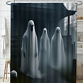 thumbnail image 4 of Tyidzon Halloween Rideau de Douche Décoration de Salle de Bain Tissu de Séparation Impression Numérique Rideau Imperméable avec Crochets Sans Perçage, 4 of 6