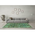 thumbnail image 3 of Ahgly Company Indoor Square Persian Turquoise Blue Traditional Area Rugs, 8' Square, 3 of 4