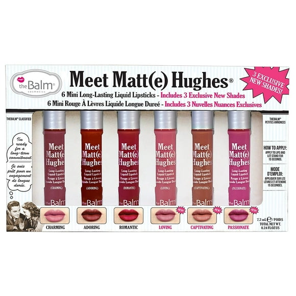 Set de 6 minilápices labiales líquidos de larga duración TheBalm Meet Matte Hughes