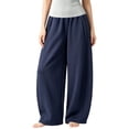 thumbnail image 4 of Baggy Barrel Sweatpants Wide Leg Pants for Teen Girls Open Bottom Casual Sweat Pants Elastic Waist Lace Trim Y2K Streetwear, 4 of 5