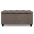 thumbnail image 3 of Sienna 34" Transitional Rectangle Ottoman Bench in Fawn Brown Linen Look Fabric, 3 of 12