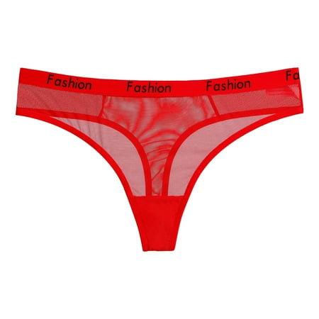 MSJUHEG Boxers For Men Mens Underwear Boxer Briefs Womens Thong Panties Transparent Lace Splicing Panties Cotton Hollow Breathable Quality Mens Boxer Briefs Red Xl