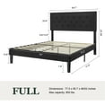 thumbnail image 5 of Sifurni Full Bed Frame Upholstered Platform Bed with Adjustable Headboard, No Box Spring Needed, Black, 5 of 9