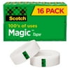 Scotch Magic Tape, Invisible, 16 Tape Rolls