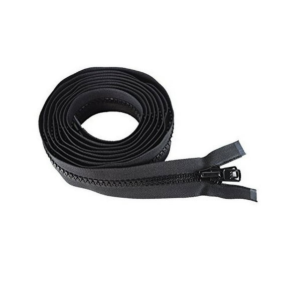 108" Vislon Zipper - YKK #10 Molded Extra-Heavy Separating - Metal Pull - 580 Black (1 Zipper/Pack)