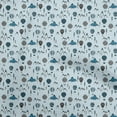 thumbnail image 1 of oneOone Cotton Poplin Teal Blue Fabric Kids Sewing Craft Projects Fabric Prints By Yard 56 Inch Wide, 1 of 5