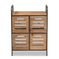 thumbnail image 4 of Bowery Hill Brown Finished Wood and Black Metal Multipurpose Kitchen Cabinet, 4 of 11