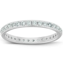 Pompeii 1/2ct Diamond Wedding Ring Womens Eternity Band 10k White Gold (I/J,I2-I3)