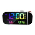 thumbnail image 1 of Reloj despertador con proyector, reloj de escritorio moderno, brillo ajustable, práctico para el hogar Blanco, 1 of 9