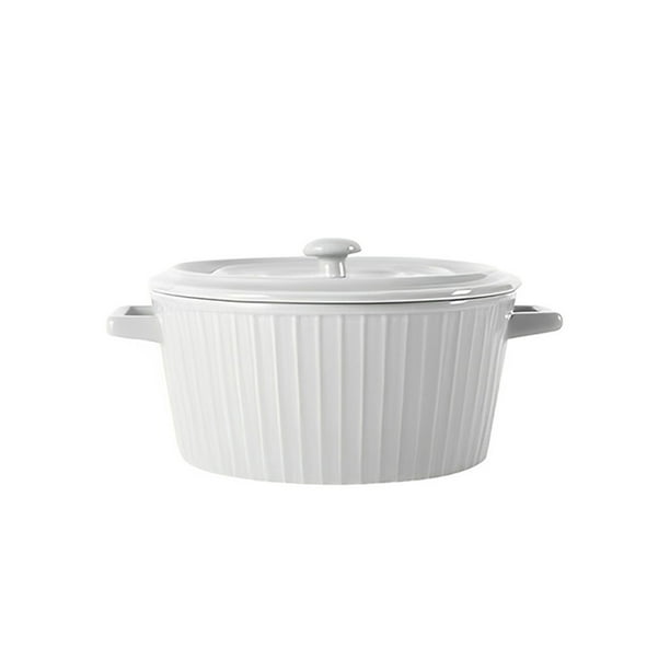 Inteprter Cuenco para fideos de orejas, de cerámica para servir, vajilla de estilo Simple, recipiente para hornear, vajilla grande, utensilios Mostrada Gris Inteprter HA082067-03