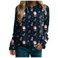 thumbnail image 6 of larppty Christmas Sweatshirts for Women 2025 Long Sleeve Pullover Tops Funny Graphic Ugly Christmas Sweater Xmas Shirts for Party (Dark Blue, XL), 6 of 6