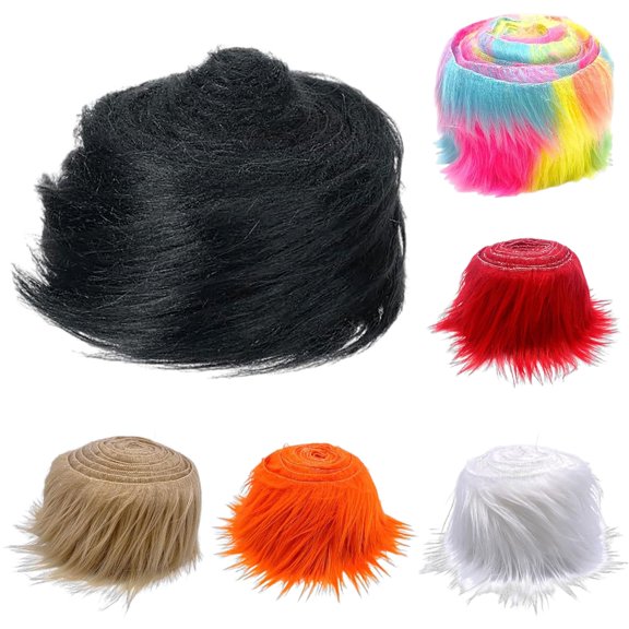 Shaggy Plush Fabric Precut Strips Plush Fabric Fuzzy Craft For Beard Hair Cosplay Decoration