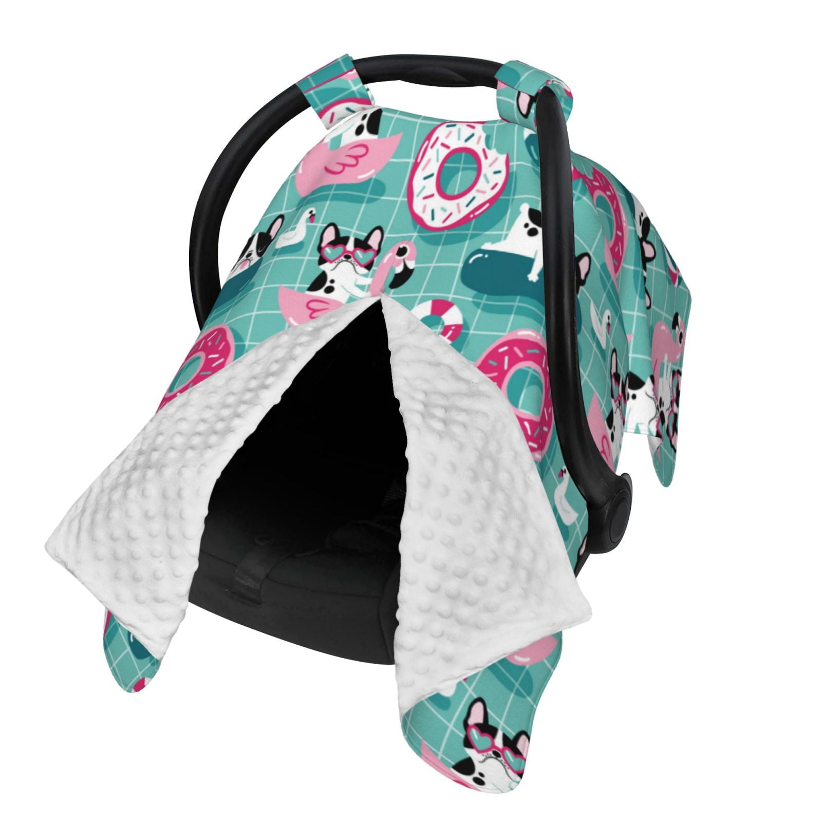 Naloa Dogs With Swimming Baby Car Seat Cover, Breathable Baby Carrier Cover, Multiuse Baby Carrier Cover & Nursing Breastfeeding Cover