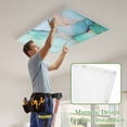 thumbnail image 4 of Teal Magnetic Fluorescent Light Covers for Ceiling Lights 2 x 4 Feet, Modern Marble Ink Painting Abstract Art Office Classroom Kitchen Drop Ceiling Light Covers Lighting Filters Shade Panel 1 Pack, 4 of 9