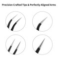 thumbnail image 2 of Cribun Pince à Cils Lot de 2 Pinces à Épiler en Acier Inoxydable pour Extensions de Cils Pointe Droite et Courbe Outils d'Application de Faux Cils - Noir, 2 of 7