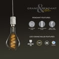 thumbnail image 5 of Bulbrite 810174 4W 2200K Pear Shape Grand Filament LED Bulb with White Marble Pendant & String, Clear, 5 of 7