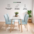 thumbnail image 2 of Juego De Comedor Con 4 Sillas Tapizadas Mesa Rectangular De Vidrio Estilo Compacto Kingshouse azul, 2 of 8