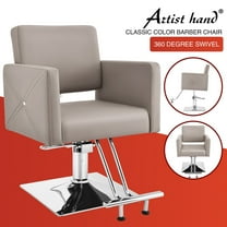 Gray Hydraulic Barber Chair with Back Cover for Hair Stylist Beauty Salon Equipment