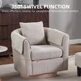 thumbnail image 4 of Rotary Armchair with Ottoman Set Modern Barrel Armchair with Removable Back Pillow 2 Armrest Covers for Living Room Bedroom office Gray, 4 of 8