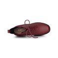 thumbnail image 4 of BLISSFUL STEP Women's Platform Chunky Heels Chelsea Combat Boots Burgundy 9, 4 of 6
