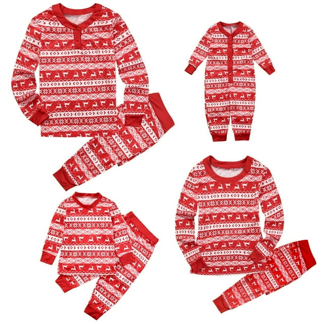 Pyjamas de Noël Assortis pour la Famille Ensemble Haut et Pantalon de Fête Pyjama
