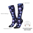 thumbnail image 4 of Naloa Skull flower leaf purple Thigh High Socks Extra Long Stretchy Sock Women Over Knee High Opaque Stocking Daily Wear, 4 of 6