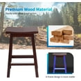 thumbnail image 4 of Bar Stools Set of 2, Solid Wooden Saddle-Seat Stools Kitchen Counter Barstool 24-Inch Height Counter Height Pub Chairs for Dinning Room Kitchen, 4 of 7