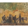 thumbnail image 2 of Cyprián Majerník 17x15 Black Ornate Wood Framed Double Matted Museum Art Print Titled - Refugees (1945), 2 of 5