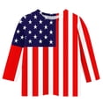 thumbnail image 4 of Atogsazn Kids Girls 4th of July Shirt Casual 3/4 Sleeve Pullover Loose Fit T-shirt Tunic Basic Top Tee Red 9-10 Years Fashion, 4 of 5