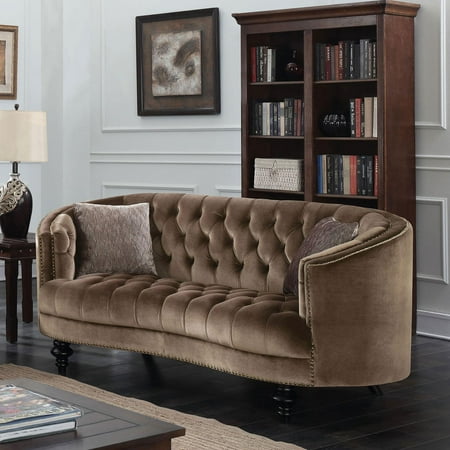 Modern Fabric Upholstery Loveseat in Brown Manuela by Furniture of America