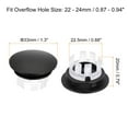 thumbnail image 2 of 2Pack 22.5mm Sink Trim Overflow Cover Ring Hole Insert in Round Caps Black, 2 of 5