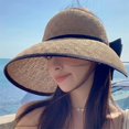 thumbnail image 3 of CoCopeaunts Straw Hat for Women Women Wide Brim Sun Visor Hat Summer Hat UV Protection Cute Beach Hat with Bow Knot, 3 of 5