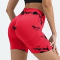 thumbnail image 2 of Outfmvch Women's High Waisted Yoga Shorts Scrunch Butt Lifting Workout Biker Shorts Seamless Booty for Athletic Running Gym Red M, 2 of 4