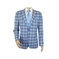 thumbnail image 6 of Men Sport Coat by Berlusconi Turkey Italian Wool Super 180's #671-07 Blue Plaid, 6 of 6