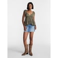 thumbnail image 2 of No Boundaries Boho Woven Babydoll Top, Women's XXS-XXL, 2 of 5