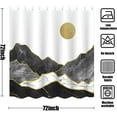 thumbnail image 6 of Boho Shower Curtain Bathroom Moutain Shower Curtain Set Waterproof Fabric Bathroom Set with 12 Hook (72.00" x 72.00", Black), 6 of 6