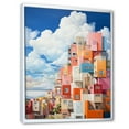 thumbnail image 2 of Designart "Geometric High-Rise In De Stijl Manner I" Clouds Floater Framed Wall Art Living Room, 2 of 5