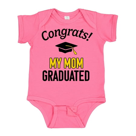

Inktastic Congrats! My Mom Graduated with Cap Gift Baby Boy or Baby Girl Bodysuit